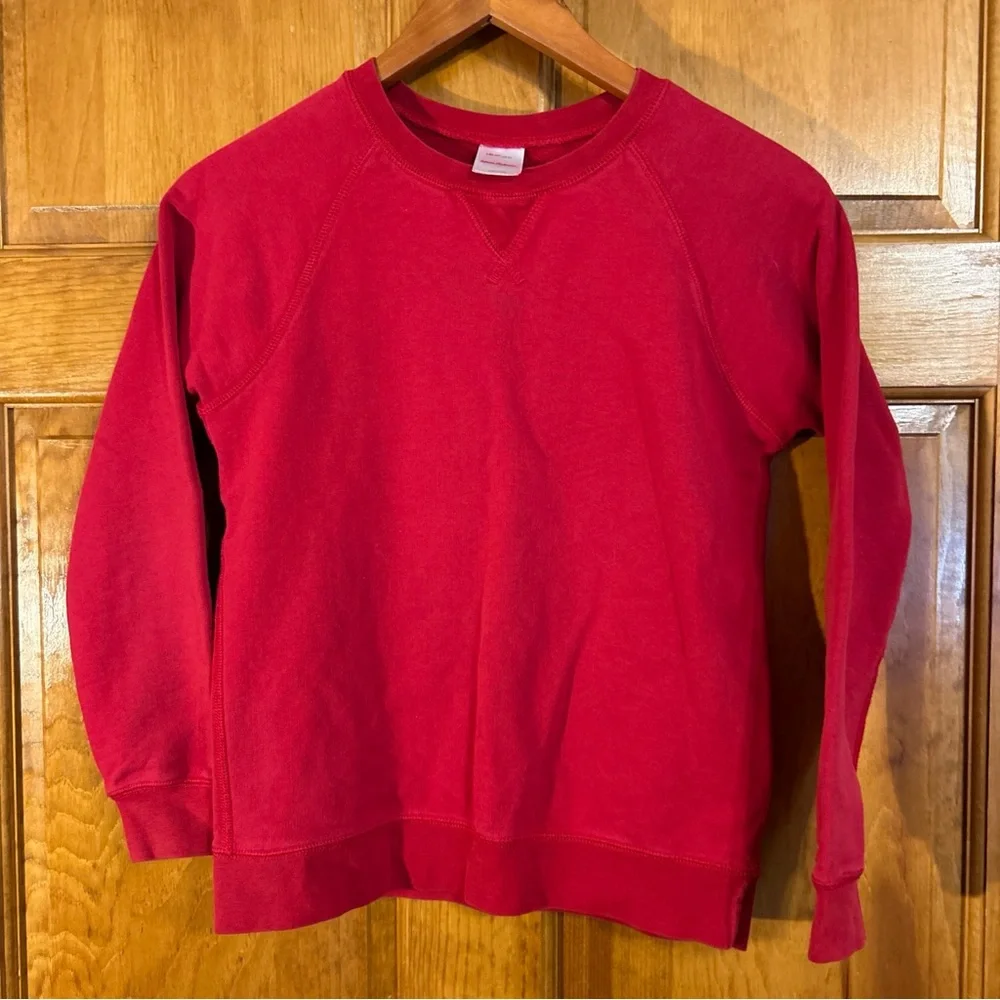 Hanna Andersson Red Cotton Thick Long Sleeve Sweatshirt Sz 140/10-EUC